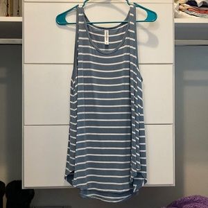 Striped blue and white tank top